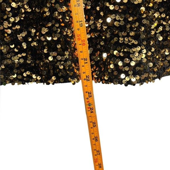 NWT Alex Marie Lia Gold Sequins Embroidered Crew Neck Short Sleeve Blouse Size S - Picture 10 of 11